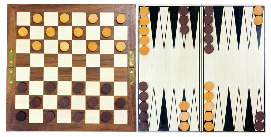 Chess, Draughts and Backgammon Table Top Traditional Game Compendium - UK Pub Games